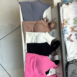 Cropped tank with built in bra